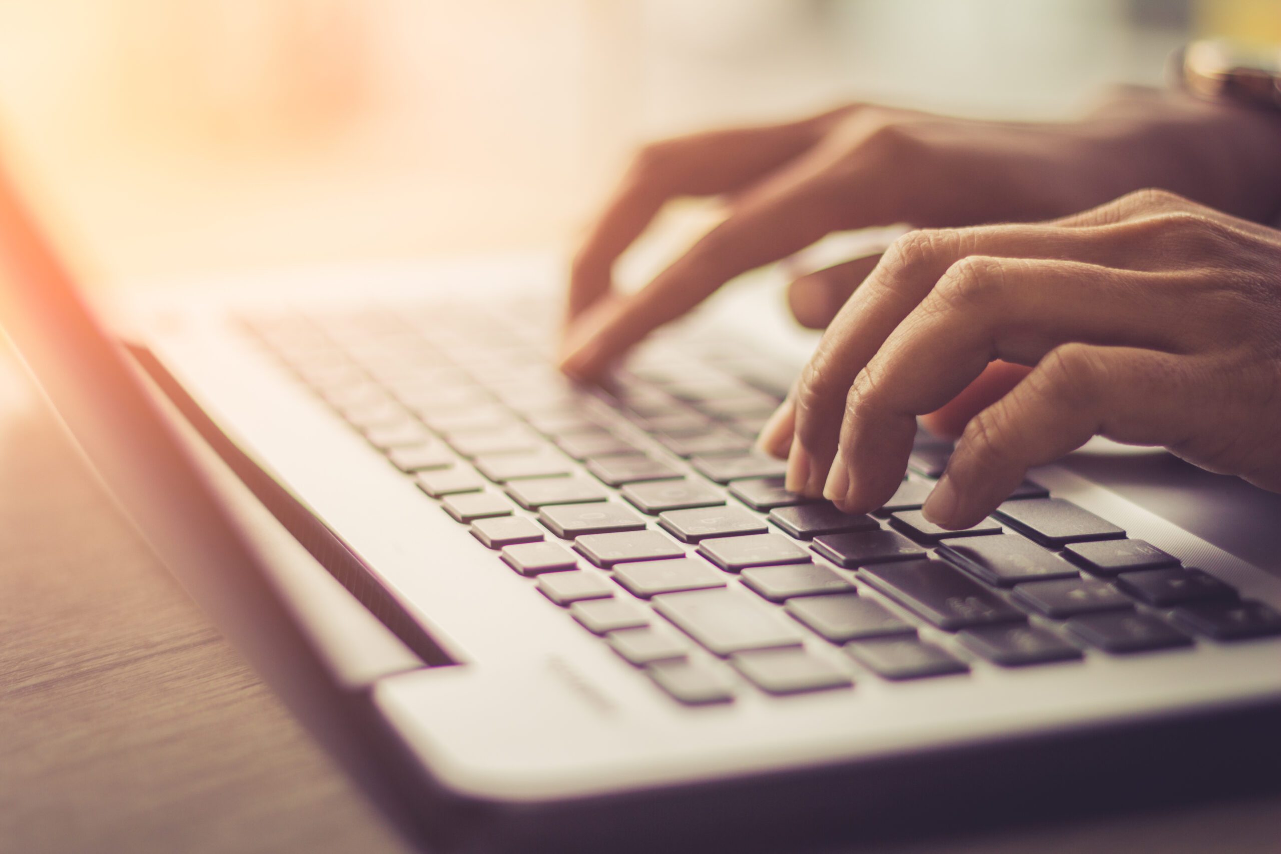woman using laptop, searching web browsing for information